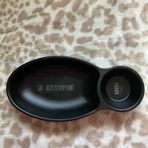 Black Dual Snack & Dip Server Tray